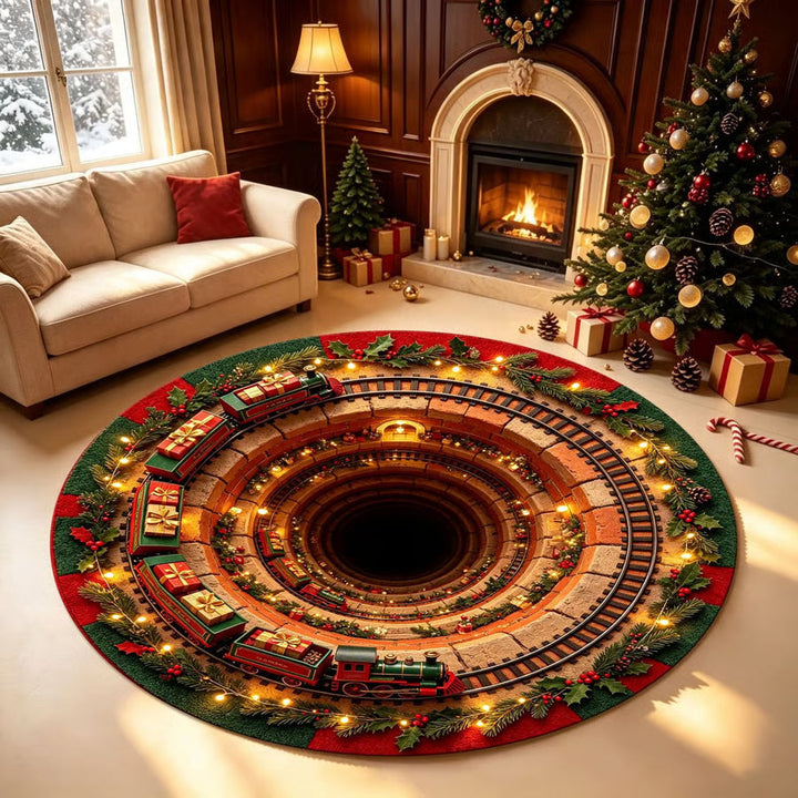 Wesoła Miraż – 3D Swirling Quilted Christmas Rug