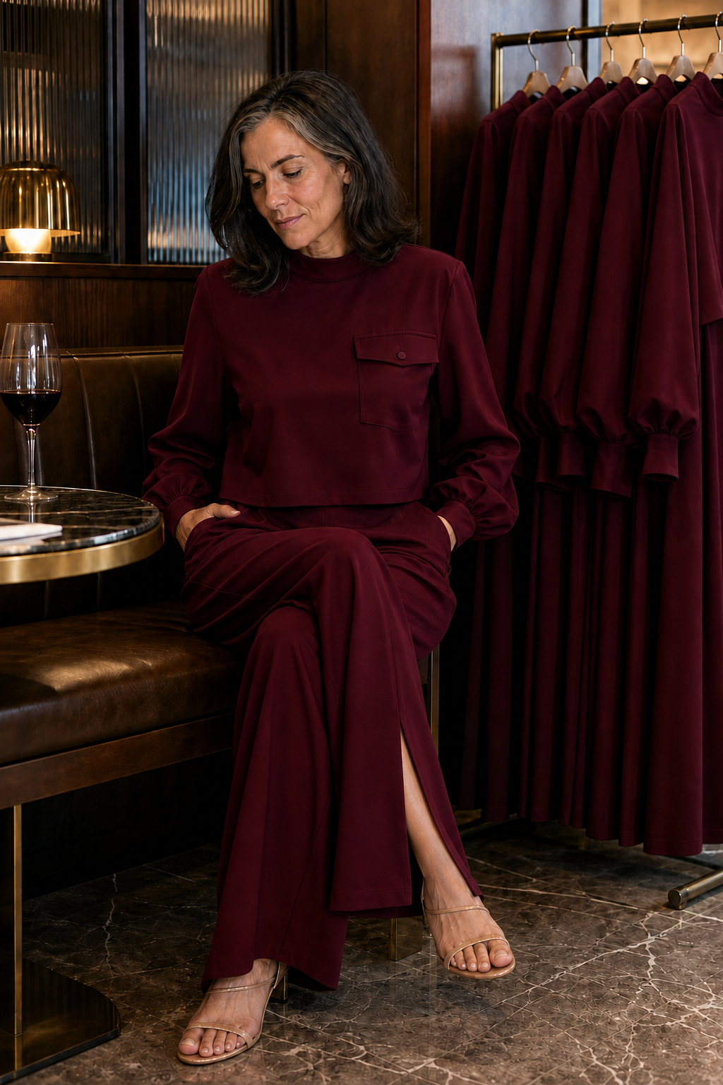 Wearbella – Set bluzki z ärm biskupa i szerokich byxor
