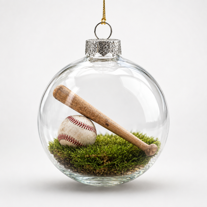 Seasonkeep – Szklana bombka akrylowa på Boże Narodzenie z motywem baseballowym (2 szt.)