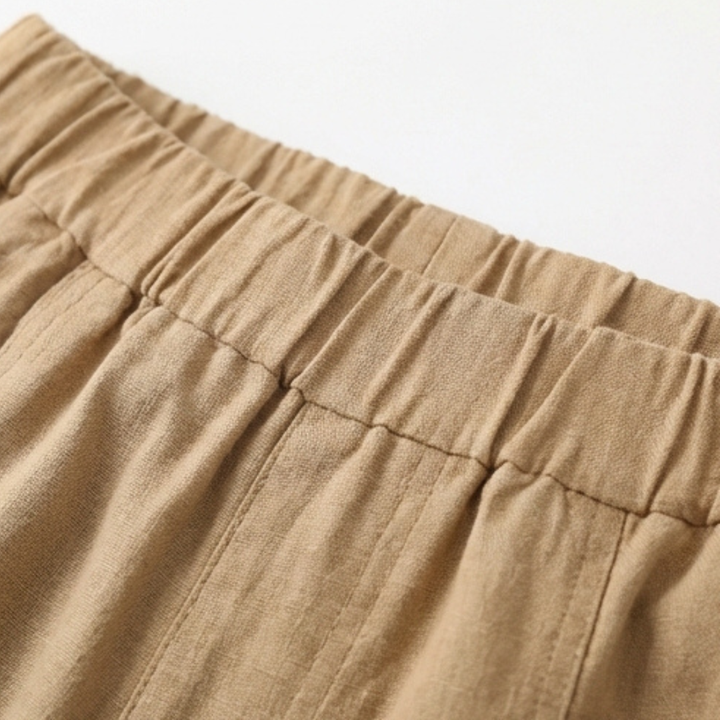 Linara – Byxor Tapered z Bawełny i Lnu