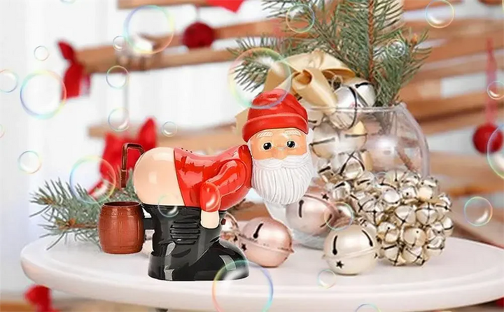 Tomte som blåser såpbubblor