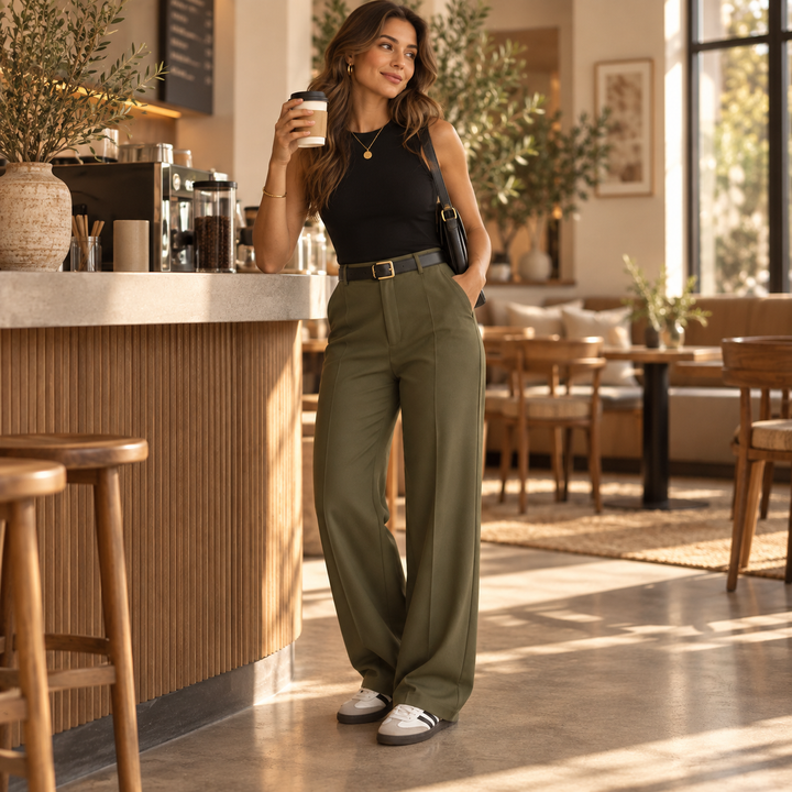 Wearbella – Byxor med hög midja i vida ben