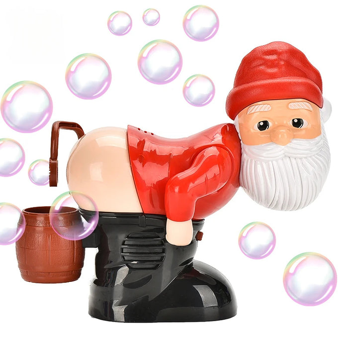 Vackerljus Tomte som blåser såpbubblor med musik och ljus