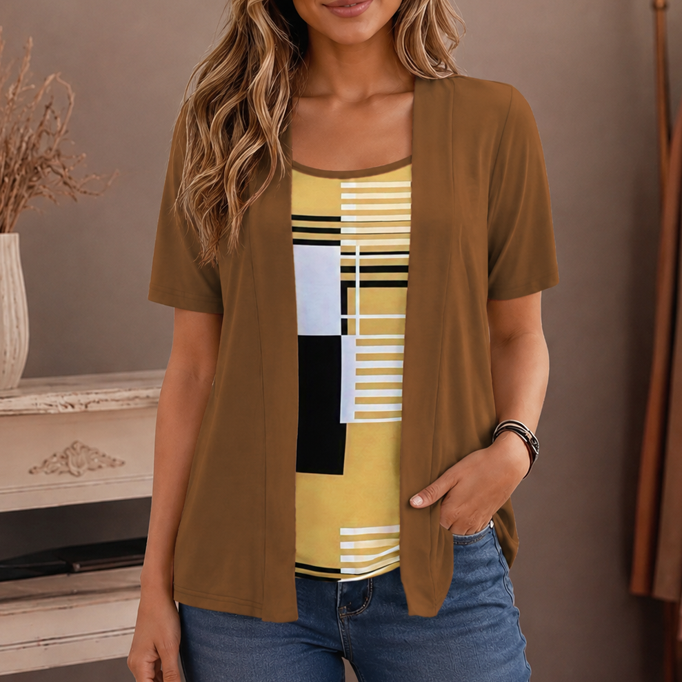 Wearbella – Top w stilu warstwowym z färgowymi blokami