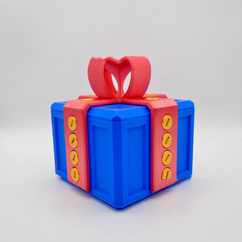 Färgglad 3D-printad presentask med skruvar