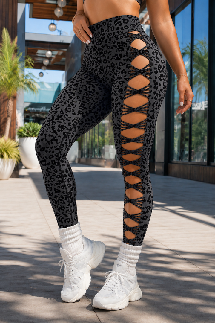 Wearlow – Legginsy z wycięciami i wzorem w leopardmönster