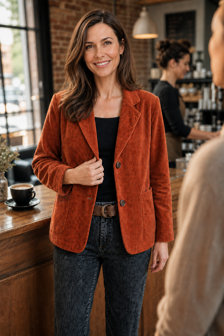 Wearbella – Kurtka o strukturalnych ramionach w stilu cienkiego sztruksu