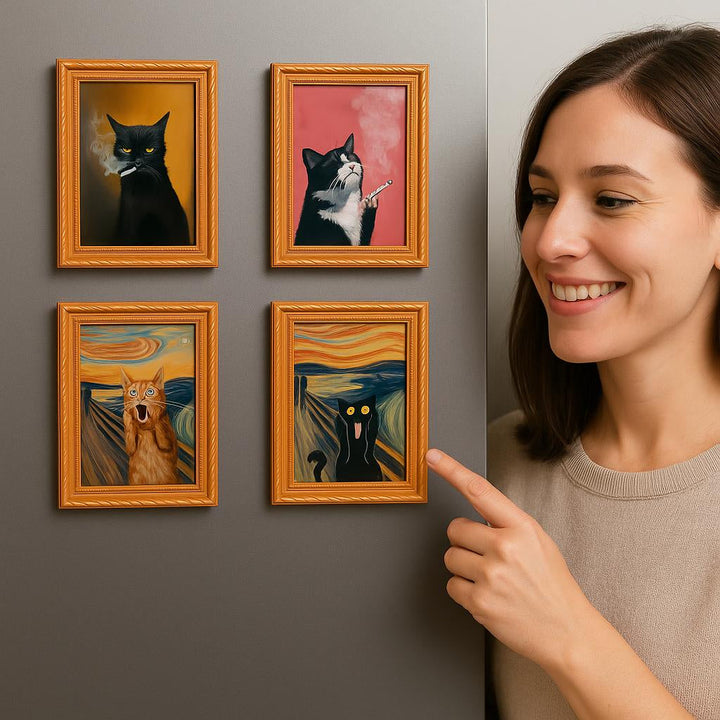 Meowments - Dekorativa Magneter Ramkowe z Katter