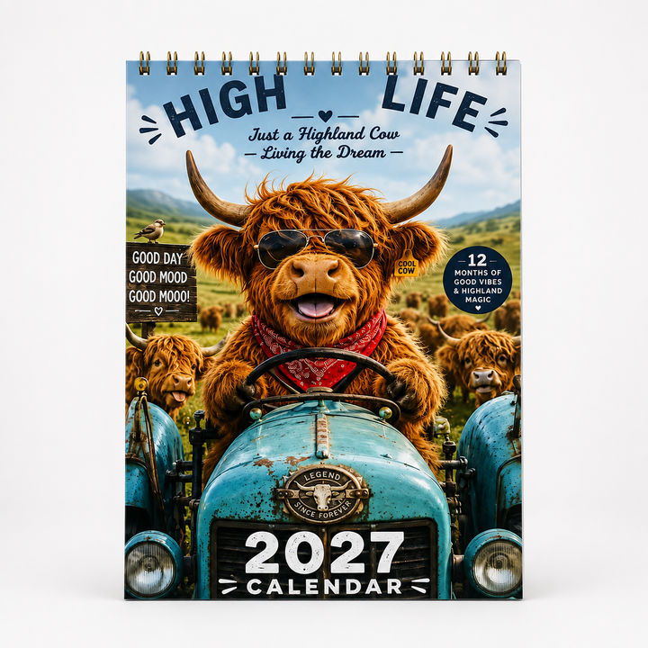 Mootsy – Kalendarz Vägg z Highland Cow på 2027 rok