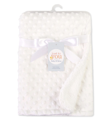 Vackerljus Babyfilt i dubbelt lager med prickar och fleece, 102 x 76 cm