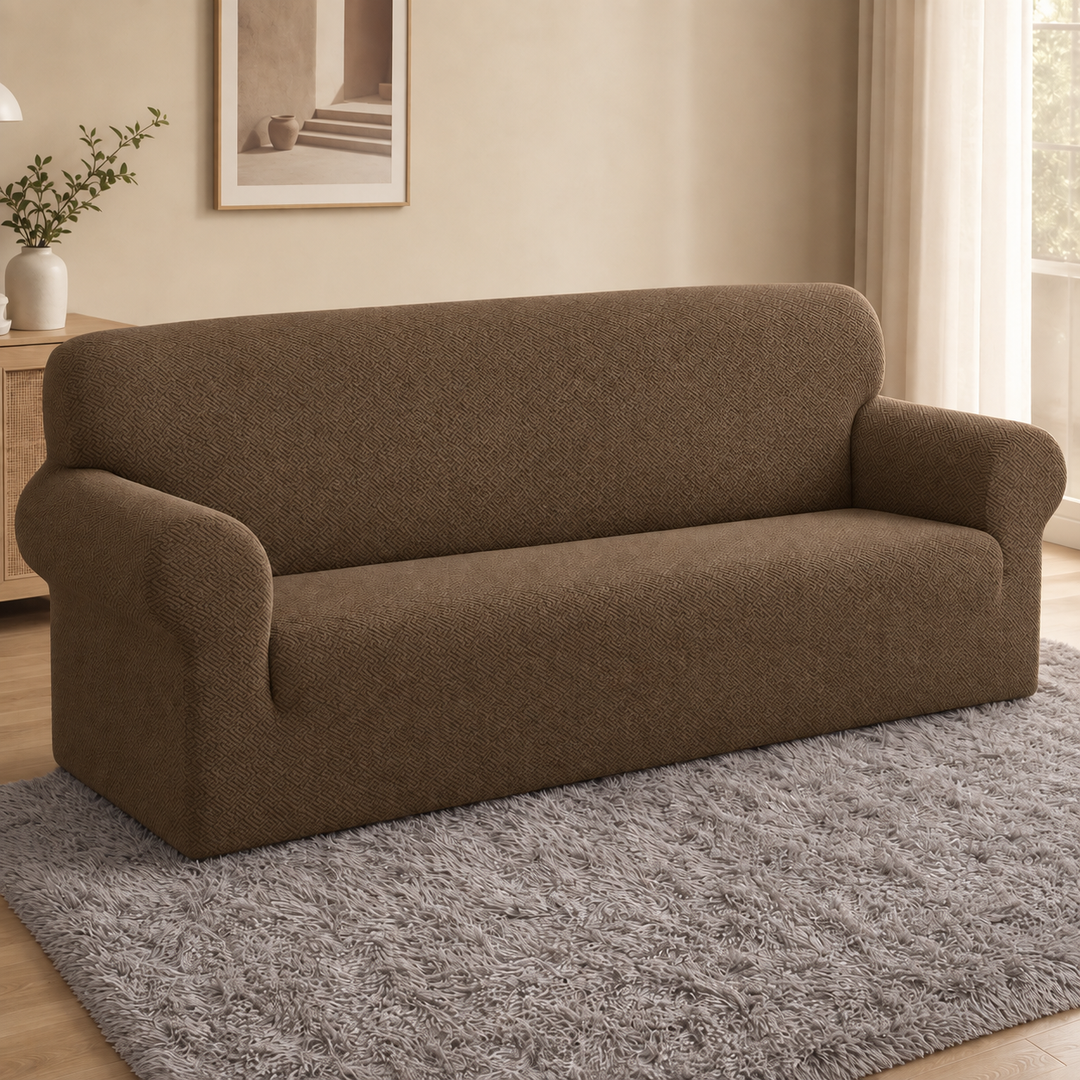 Snugfit – Teksturowana narzuta på sofę z tkaniny jacquard, antypoślizgowa
