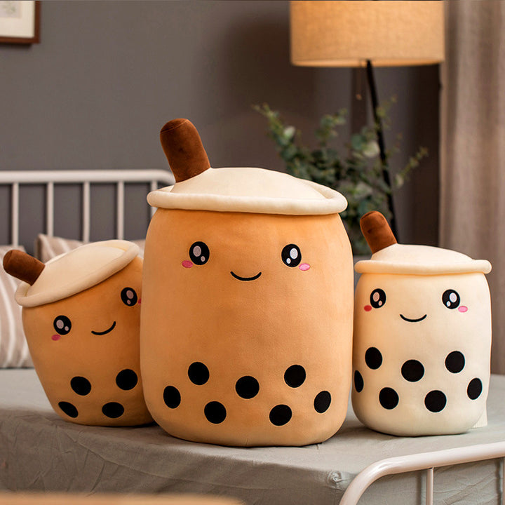 Bubble tea-mugg i plysch med ansikte