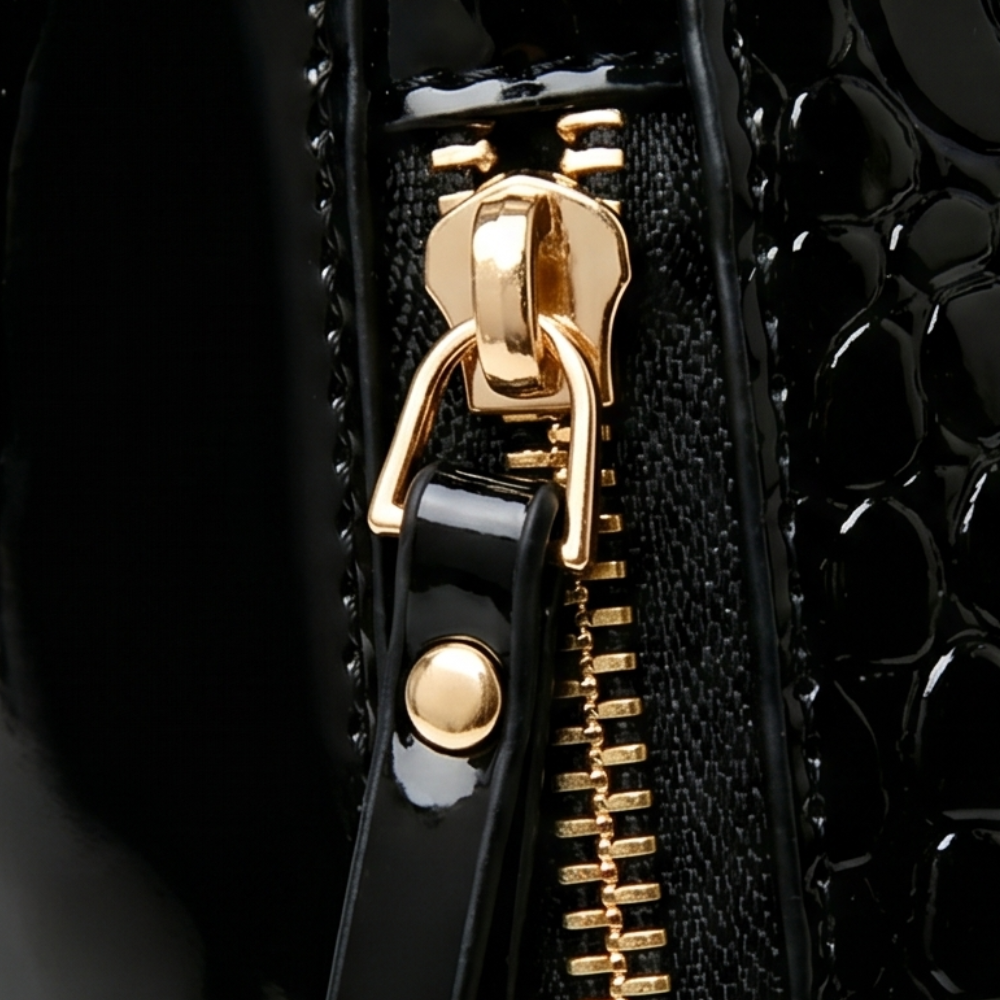 Velora – Handväska Crossbody w Lakierowanym Krokodylu