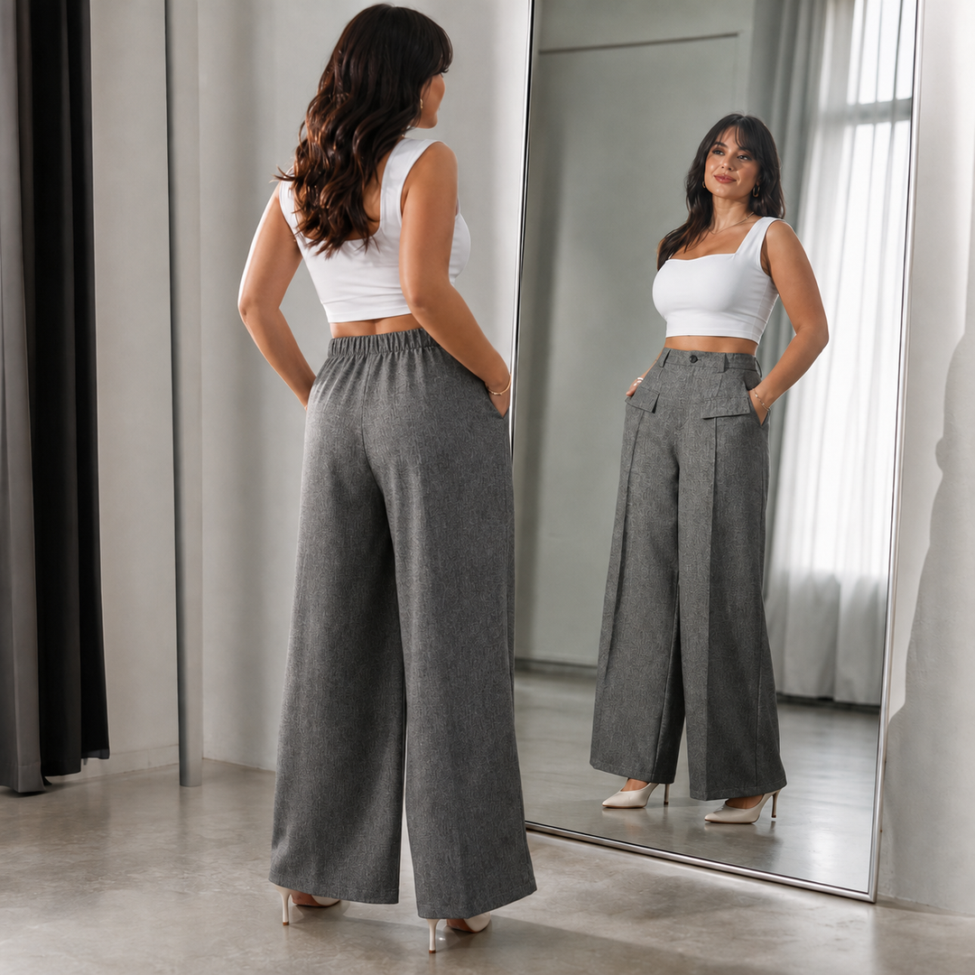 Wearbella – Byxor med hög midja, vida ben