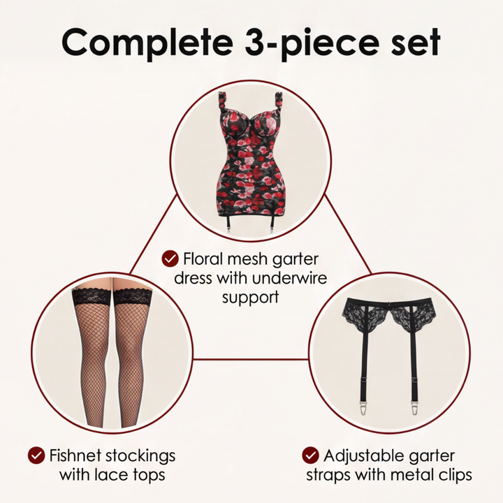 Rosalina – Set klänningar z spets i pończochami