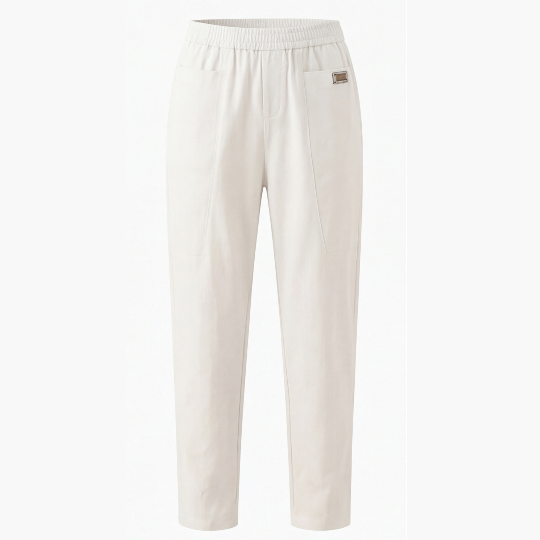 Linara – Byxor Tapered z Bawełny i Lnu