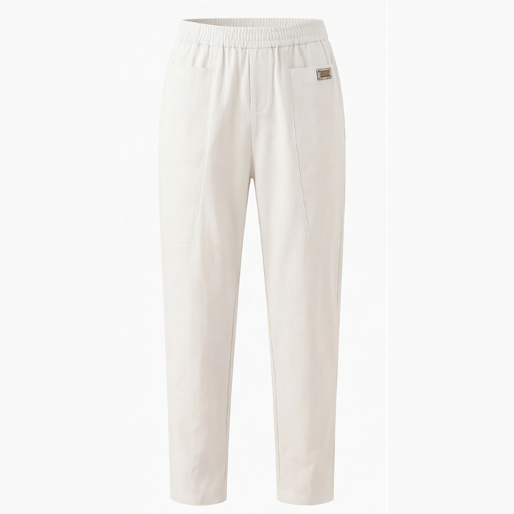 Linara – Byxor Tapered z Bawełny i Lnu