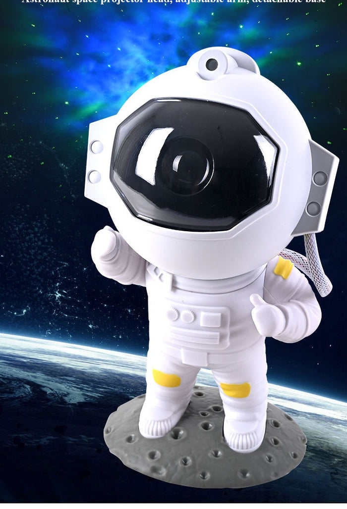 Vackerljus Astronautprojektor med nebulosa, stjärnor och timer