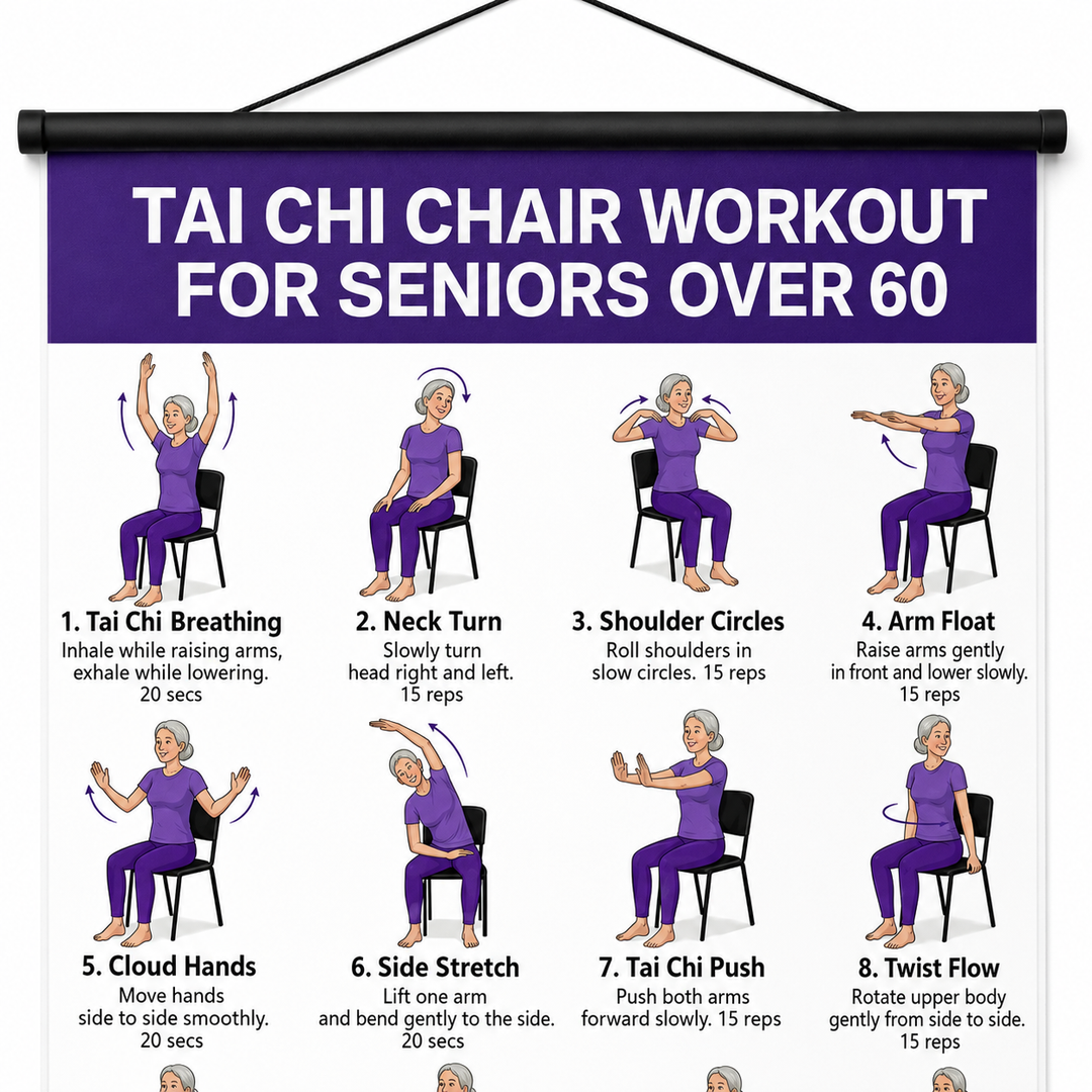 Steadwell – Plakat Tai Chi för ćwiczeń w pozycji siedzącej i stojącej