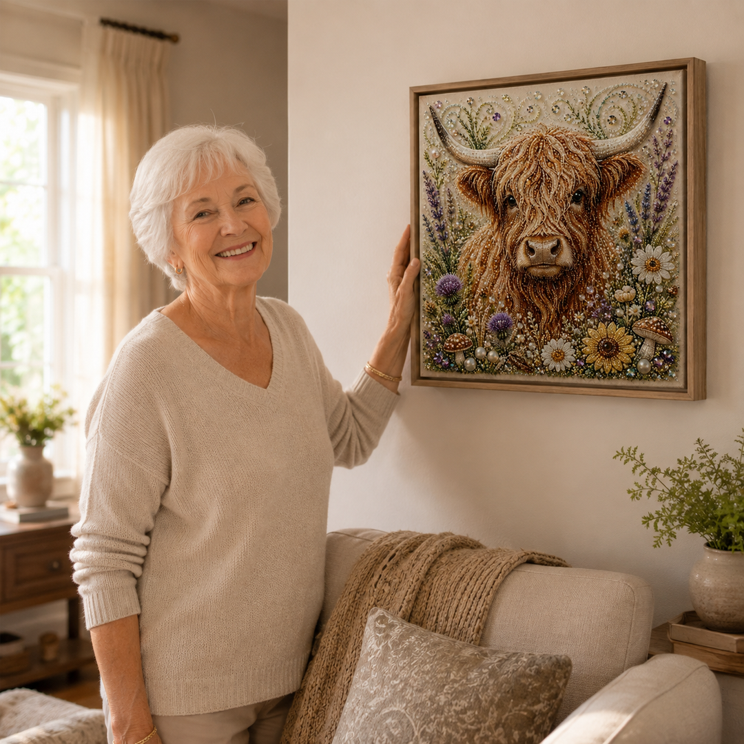 Hoofield – Set Sztuki Perłowej z Highland Cow