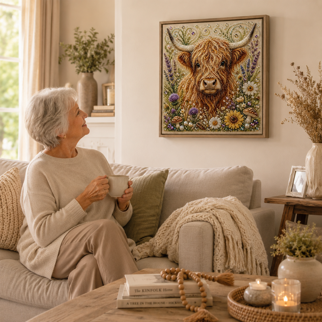 Hoofield – Set Sztuki Perłowej z Highland Cow
