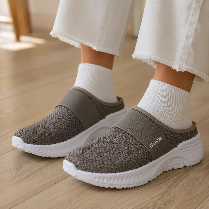Stride &amp; Soft – Dam skor slip-on på plattform z siateczki, andningsbara, antypoślizgowe