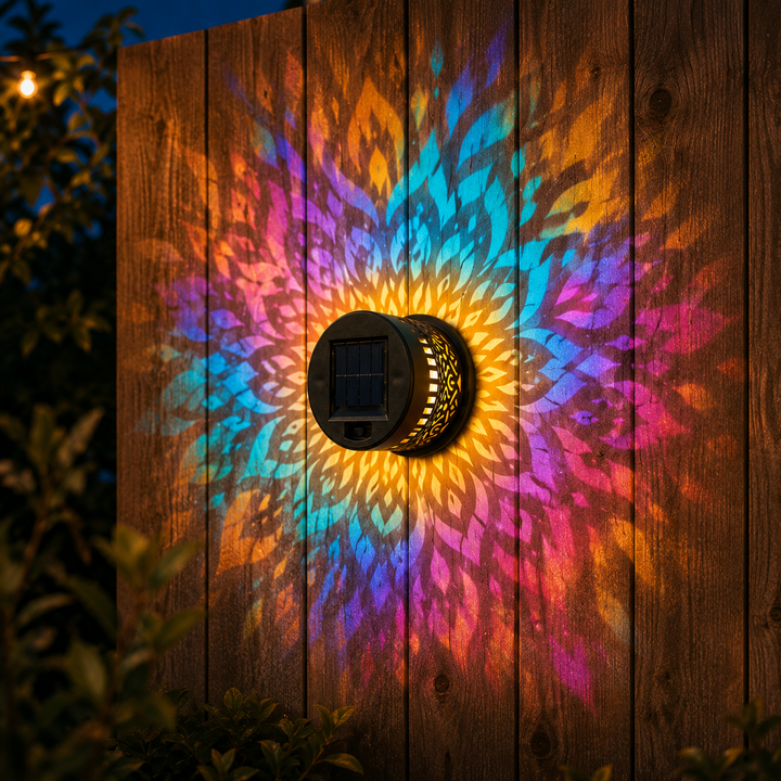 Lumara – Solarna Lampa Mandala på Vägg Zewnętrzną för Ogrodu i Płotu