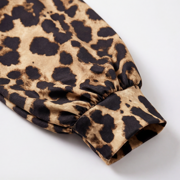 Luxora – Klänning midi w leopardmönster