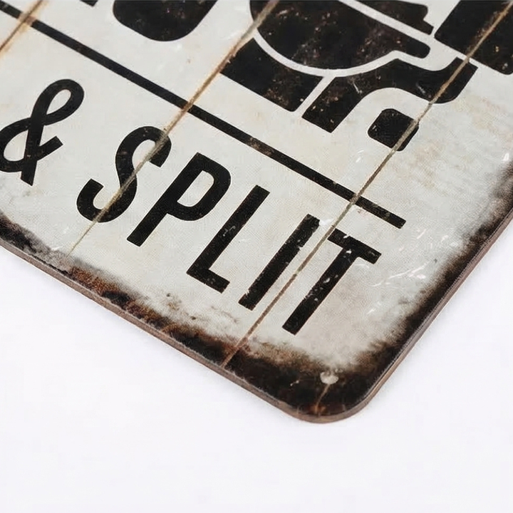 Splitline - Vintage Metall Bathroom Humor Sign