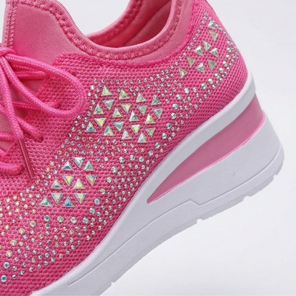 Stellara – Dam sneakers på koturnie z kryształkami