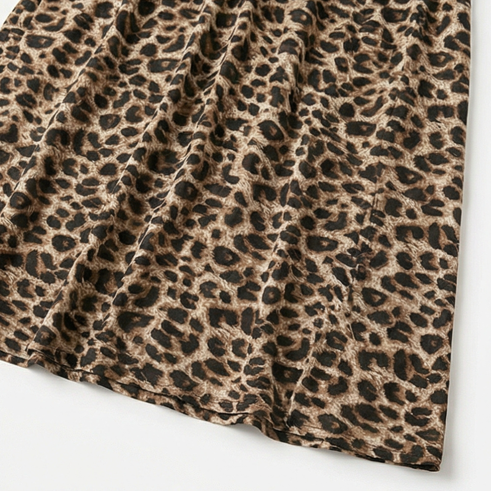 Vivara – Klänning maxi w leoparda z marszczonym band