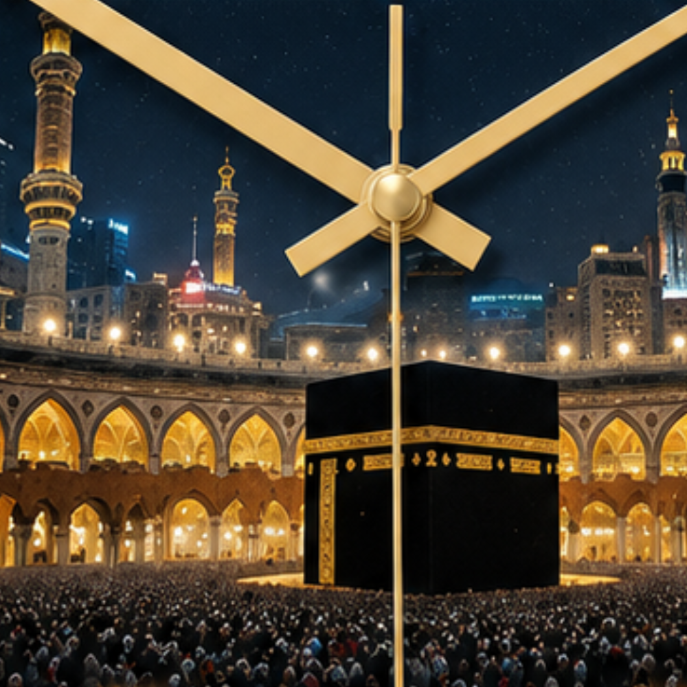 Quietwall – Klocka Vägg Kaaba Svart i Guld