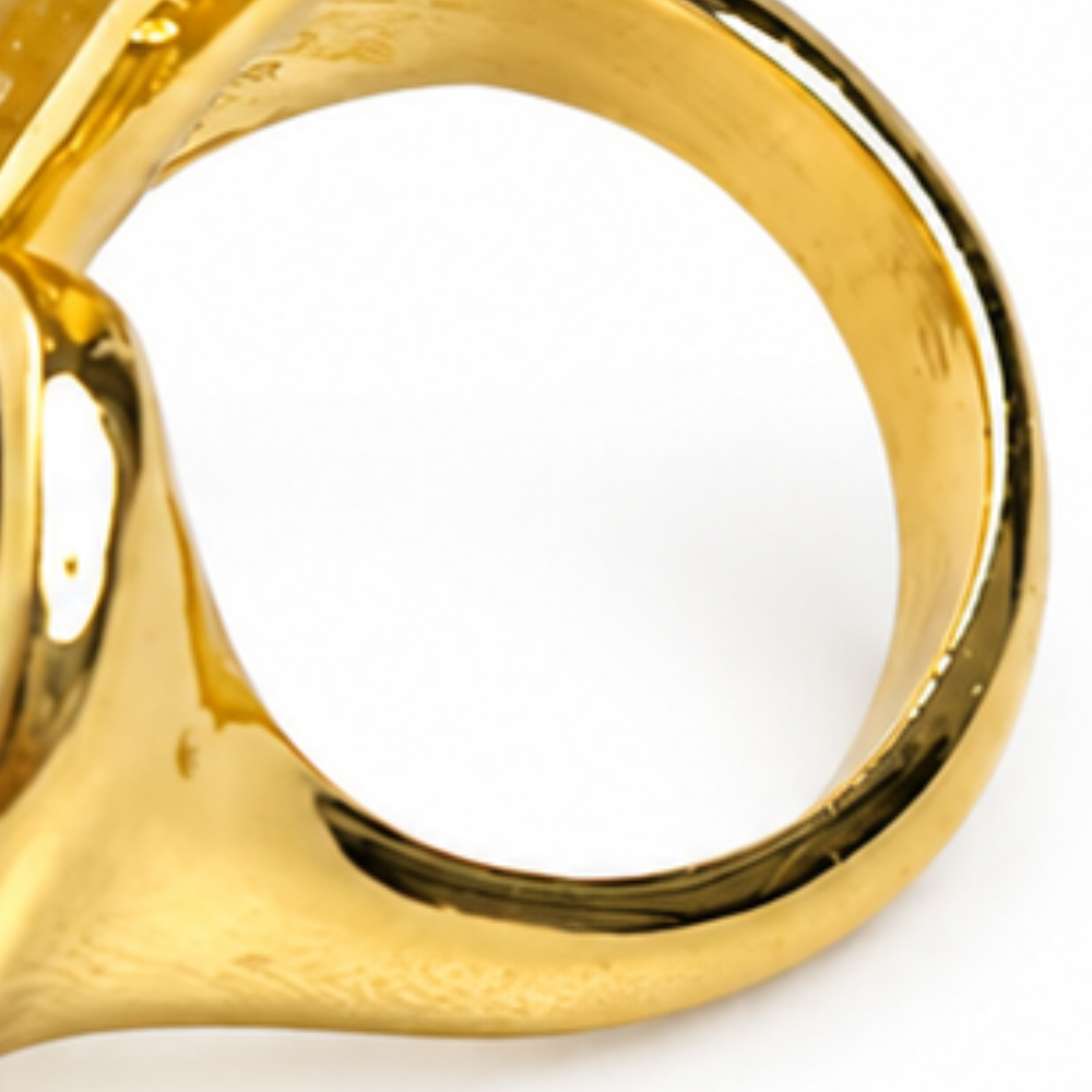 Tavialuxe – Otwarty ring z agatem, som inte matowieje