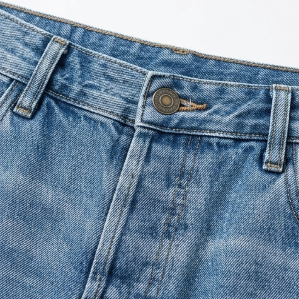 Vivara – Dam jeans retro z frędzlami, korta, proste ben