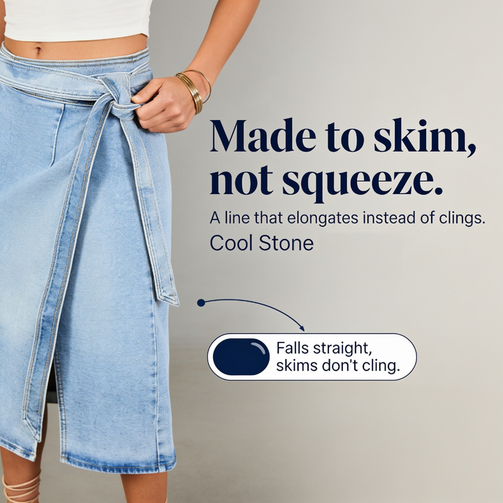 Trueline Denim – Kjol midi z regulowanym wiązaniem w midja