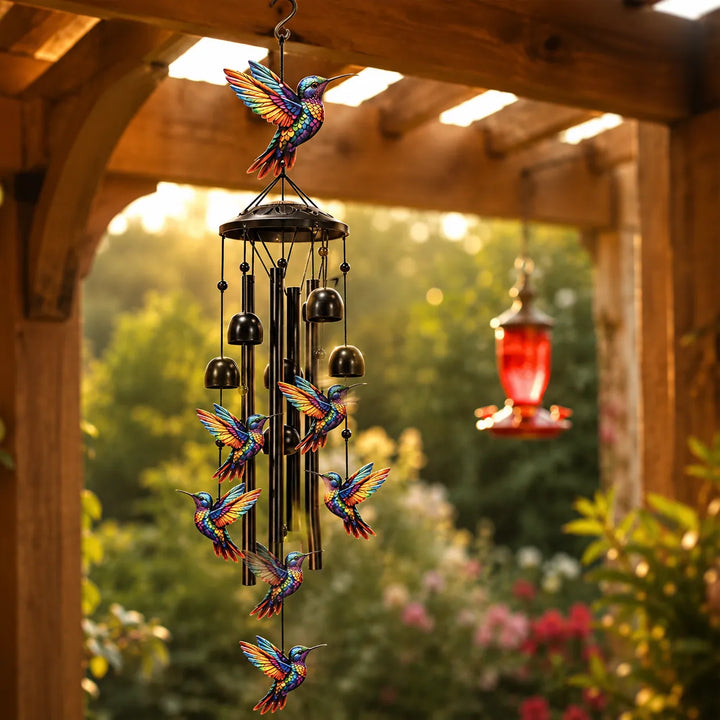 Dźwięki ptaków – Tęczowy klocka kolibrów för ogrodu, patio i werandy