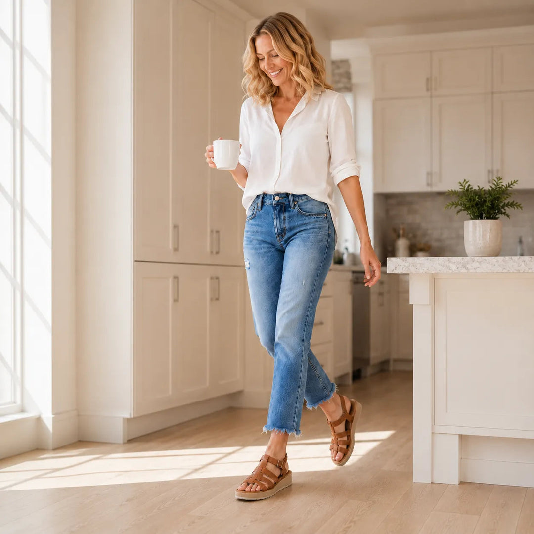 Denara – Mjuka, stretchiga, zniszczone, korta jeans för kvinnor