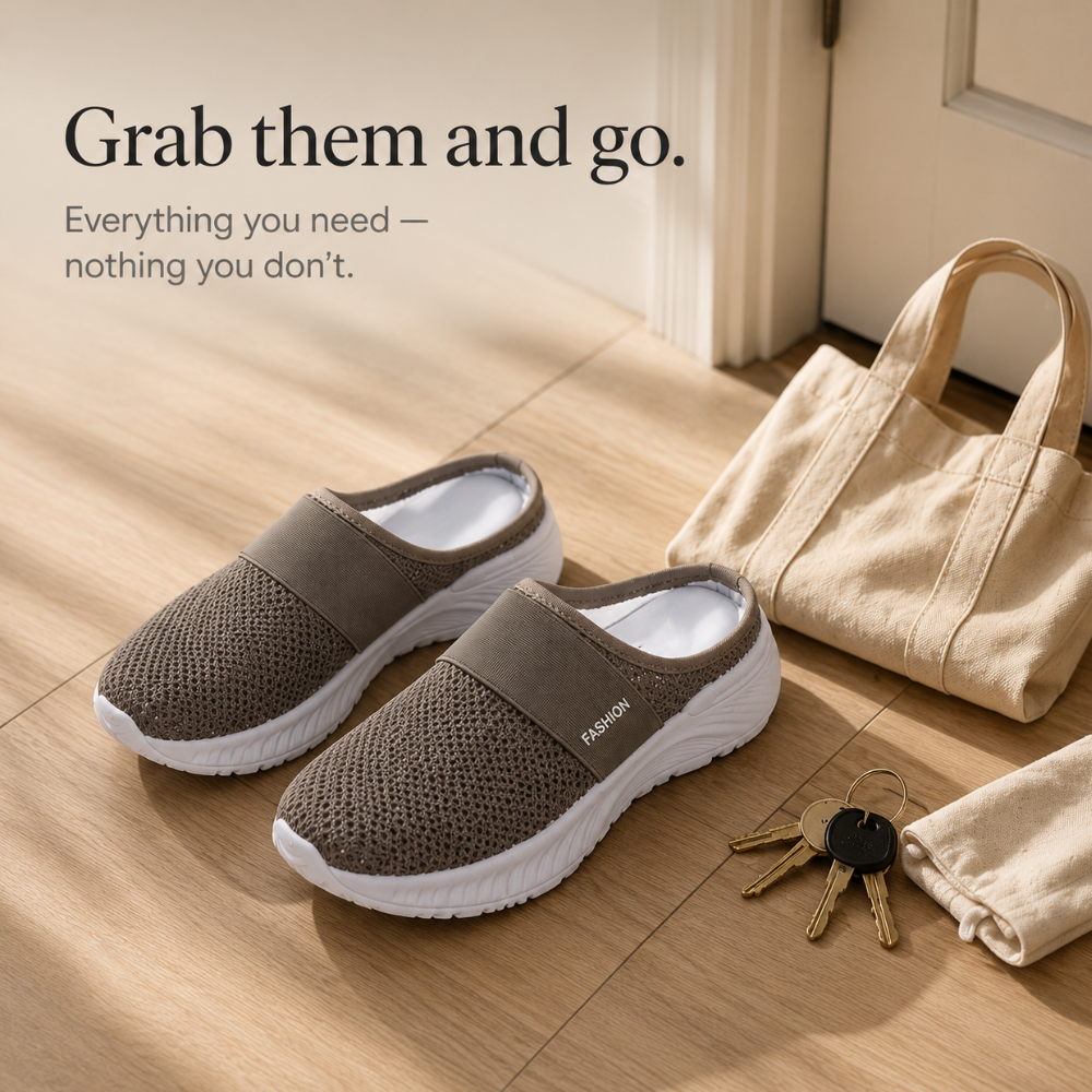 Stride &amp; Soft – Dam skor slip-on på plattform z siateczki, andningsbara, antypoślizgowe