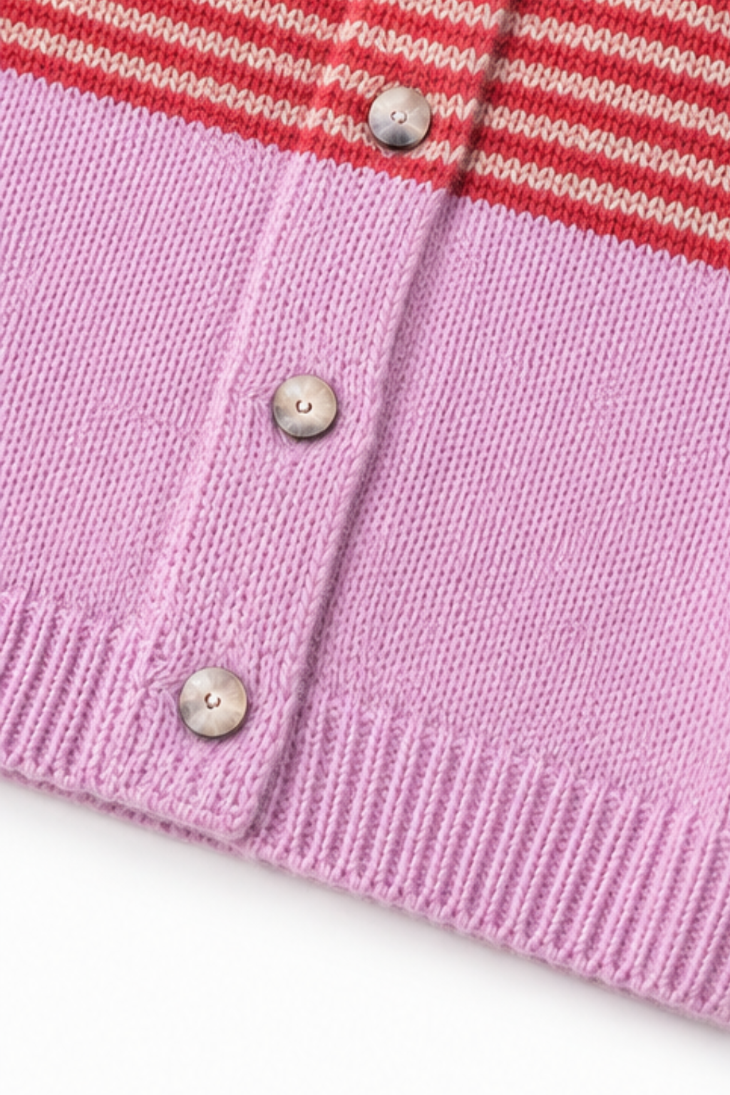 Warmweave – Kofta z färgowymi pasami på otwartym przodzie