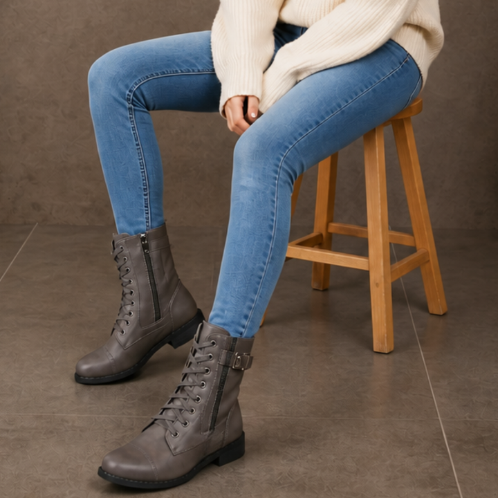 Everstride – Boots för kostkę z okrągłym tå i dragkedja på sidan