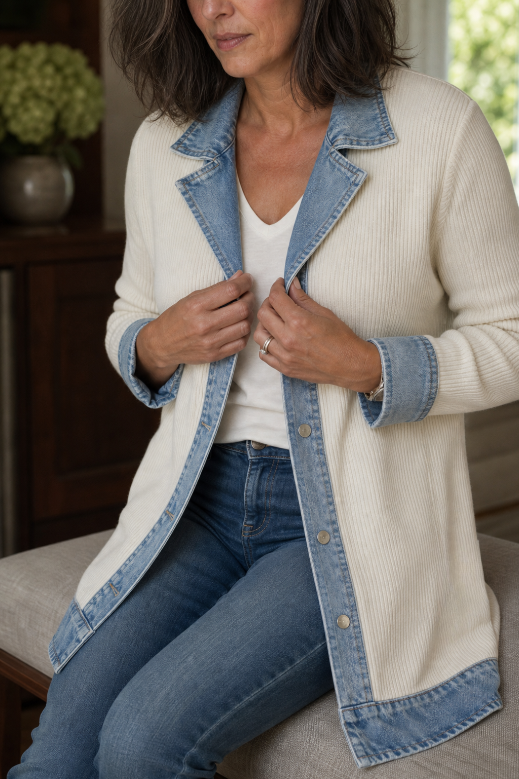 Wearbella – Kappa dzianinowy w stilu denimu