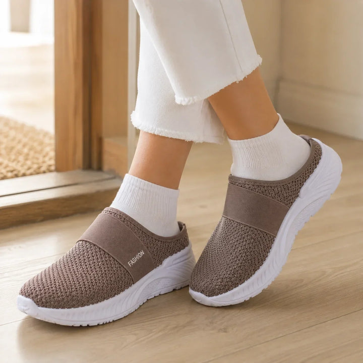 Stride &amp; Soft – Dam skor slip-on på plattform z siateczki, andningsbara, antypoślizgowe