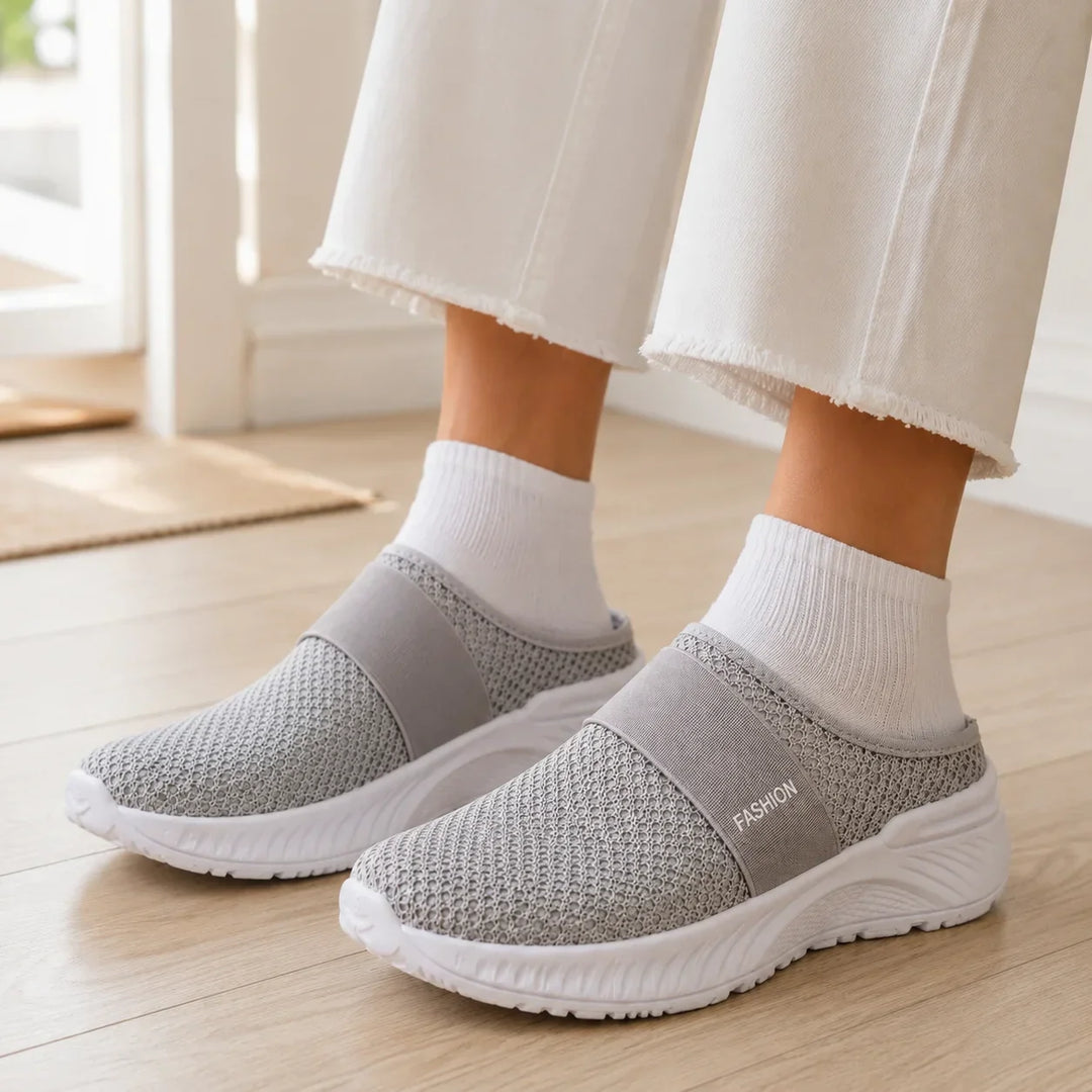 Stride &amp; Soft – Dam skor slip-on på plattform z siateczki, andningsbara, antypoślizgowe
