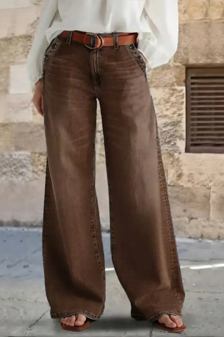 Wearbella – Jeans med hög midja i vida ben