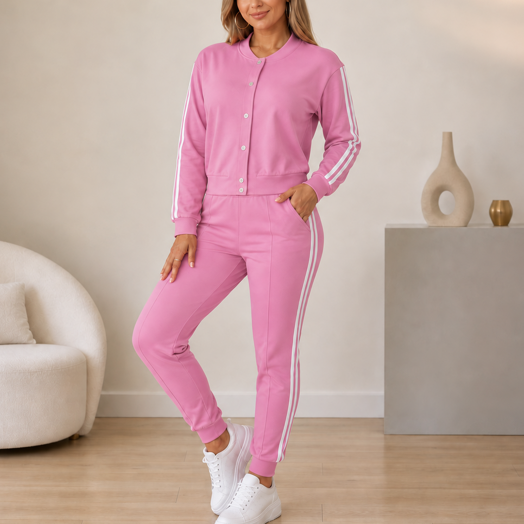 Wearbella – Set 3-częściowy: Kort kurtka, top i byxor dresowe