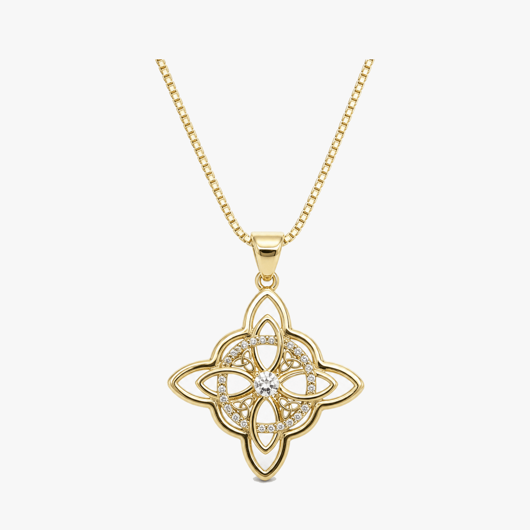 Elowen – Halsband z Kristall Celtickim Węzłem