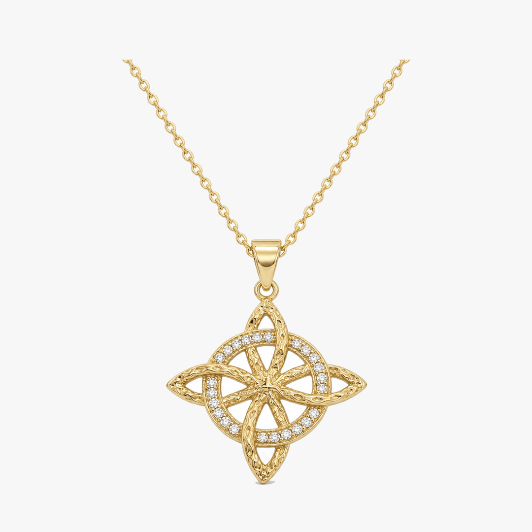 Elowen – Halsband z Kristall Celtickim Węzłem