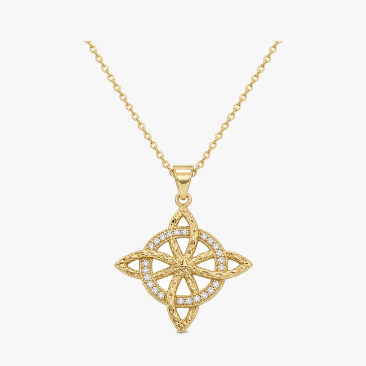 Elowen – Halsband z Kristall Celtickim Węzłem