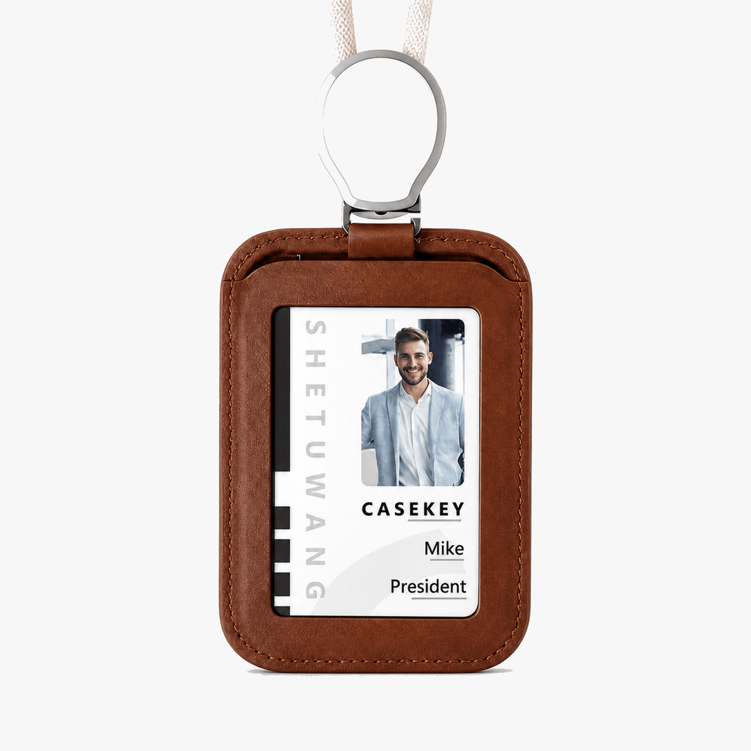 Carden – Hopfällbar holder på identyfikator z ekoskóry