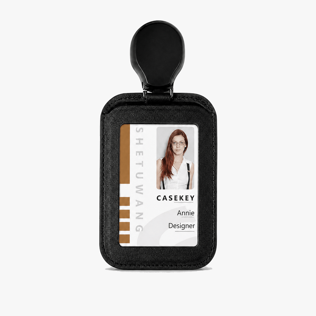 Carden – Hopfällbar holder på identyfikator z ekoskóry